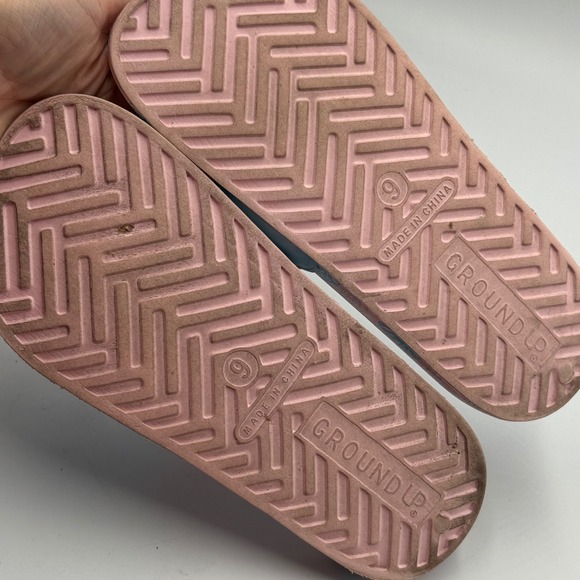 Ground Up Disney Stitch Tropical Slides Sandals Women's Size 9 Pink Blue - Picture 3 of 3